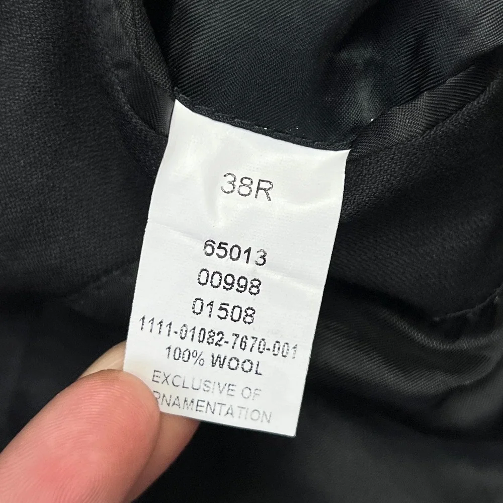 Jos A Bank Signature Collection Blazer Mens 38R Black Tailored Fit 100% Wool